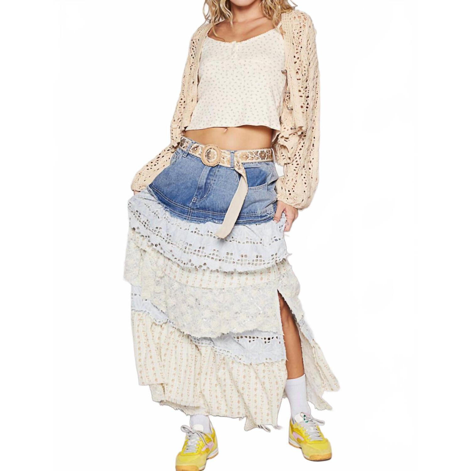 New Pol Bluebell Boho Maxi Skirt In Multi